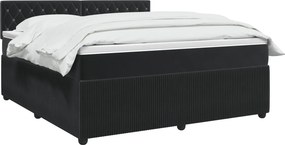 vidaXL Κρεβάτι box spring με στρώμα Μαύρο 140 x 190 cm Βελούδο