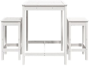 vidaXL Σετ Επίπλων Μπαρ 3 Τεμαχίων Λευκό από Μασίφ Ξύλο Πεύκου