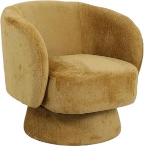 Πολυθρόνα περιστρεφόμενη Kreslo ύφασμα σε μελί απόχρωση 78x81x77εκ 78x81x77 εκ.