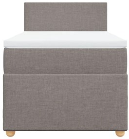 vidaXL Κρεβάτι Boxspring με Στρώμα Taupe 90x190 εκ.Υφασμάτινο