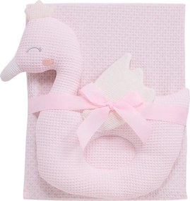 Κουβέρτα Πικέ Αγκαλιάς (75x100) + Λούτρινο Das Home Baby 4956 Pink