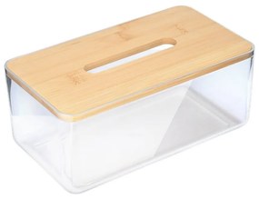 Θήκη Για Χαρτομάντιλα Bamboo Essentials 02-17682 23x13x10cm Clear-Natural Estia Πλαστικό,Bamboo