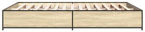 vidaXL Πλαίσιο Κρεβατιού Sonoma Δρυς 150x200 εκ. Επεξ. Ξύλο &amp; Μέταλλο