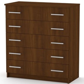 Συρταριέρα Penelope pakoworld 5 συρταριών καρυδί 80.5x38x89εκ
