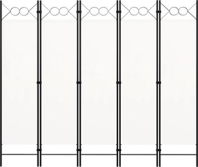 vidaXL Διαχωριστικό Δωματίου με 5 Πάνελ Λευκό 200 x 180 εκ.