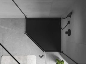 Mexen Flow πενταγωνικός ντους slim 80 x 80 cm, μαύρο ματ - 46P708080