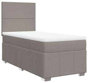 vidaXL Κρεβάτι Boxspring με Στρώμα Taupe 80x200 εκ. Υφασμάτινο