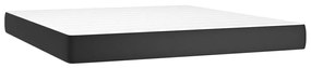 vidaXL Κρεβάτι Boxspring με Στρώμα & LED Μαύρο 180x200 εκ. Συνθ. Δέρμα