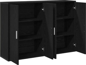 vidaXL Πλαϊνό γραφείο 2 pcs Μαύρη Οξυά 60 x 31 x 84 εκ.