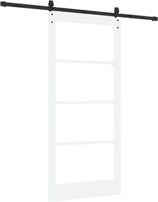 vidaXL Συρόμενη Πόρτα Λευκό και Μαύρο 93 x 202 cm