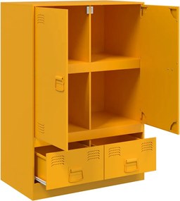 vidaXL Ραφιέρα Μουσταρδί 67x39x95 εκ. από Ατσάλι