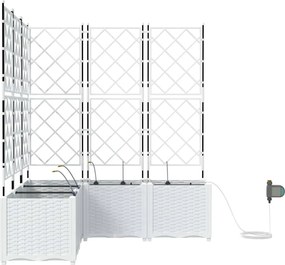 vidaXL Γλάστρα Κήπου 5 τμχ. Λευκό 120 x 120 x 142 cm PP