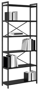 vidaXL Βιβλιοθήκη Μαύρη δρυς 80 x 30 x 188 εκ Επεξεργασμένο ξύλο