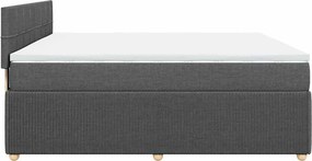vidaXL Κρεβάτι Boxspring με Στρώμα Σκούρο Γκρι 180x200 εκ Υφασμάτιν