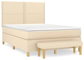 ΚΡΕΒΑΤΙ BOXSPRING ΜΕ ΣΤΡΩΜΑ ΚΡΕΜ 140X200 ΕΚ. ΥΦΑΣΜΑΤΙΝΟ 3137082