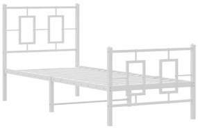 vidaXL Πλαίσιο Κρεβατιού με Κεφαλάρι/Ποδαρικό Λευκό 75x190 εκ. Μέταλλο