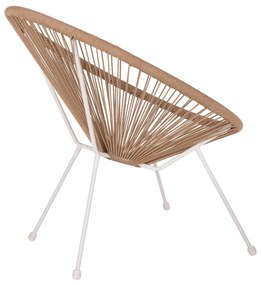 ΠΟΛΥΘΡΟΝΑ ACAPULCO Τ. ΦΩΛΙΑ ΜΕΤΑΛΛΟ ΛΕΥΚΟ ΜΕ TWISTED WICKER  70x73x79 εκ.