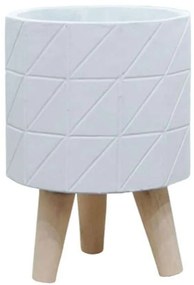 Κασπώ 06-00-21202-2 Φ16x23,5cm White-Natural Marhome Wood,Cement