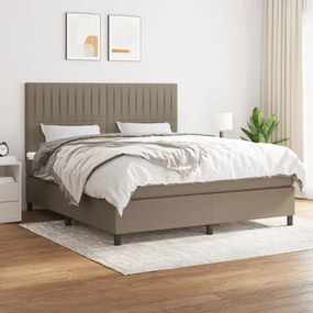 vidaXL Κρεβάτι Boxspring με Στρώμα Taupe 180x200 εκ. Υφασμάτινο