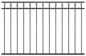 vidaXL Πάνελ Περίφραξης Μαύρο 1,7 x 1 μ. Ατσάλινο