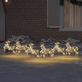 vidaXL LED Ελάφια με 180 LED 6 pcs Χρυσό PET
