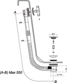 Carron 048 Chrome - Αυτόματη Βαλβίδα Μπανιέρας