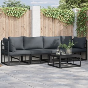 vidaXL Σετ Καναπέ Κήπου 4 pcs Μαύρο 283 x 71.5 x 71 εκ. Αλουμίνιο