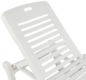 Ξαπλώστρα παραλίας Relax Πλαστική Λευκή Ανακλινόμενη 70x190x36εκ.