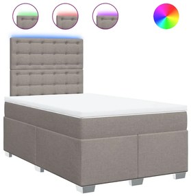 Κρεβάτι Boxspring με Στρώμα Taupe 120x200 εκ. Υφασμάτινο - Μπεζ-Γκρι