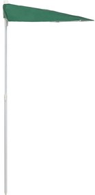 vidaXL Ομπρέλα Κήπου Μισή με Ιστό Πράσινη 180 x 90 εκ.