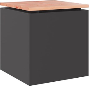 vidaXL Παγκάκι κήπου Μαύρο 40 x 40 x 43 cm Ατσάλι