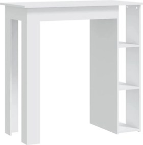 vidaXL Τραπέζι Μπαρ με Ράφια Λευκό 102 x 50 x 103,5 εκ.από Επεξ. Ξύλο