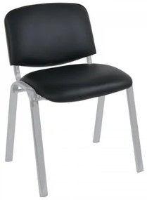 SIGMA Καρέκλα Στοιβαζόμενη Γραφείου Επισκέπτη, Μέταλλο Βαφή Silver, PVC Μαύρο ΕΟ550,12W