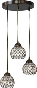 Φωτιστικό οροφής ''CAROLINA NEW'' bronze-οξυντέ 3φωτο Φ15 Ε27 100-03732