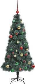 vidaXL Τεχνητό Χριστουγεννιάτικο Δέντρο με Φώτα και Σετ Μπάλλων 150 cm