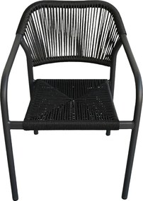 Πολυθρόνα Κήπου ArteLibre MOOREA Ανθρακί Αλουμίνιο/Rattan 58x56x79cm