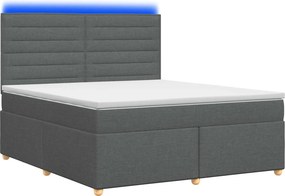 vidaXL Κρεβάτι box spring με στρώμα Σκούρο Γκρι 160 x 200 cm Ύφασμα
