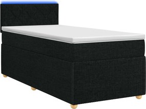 vidaXL Κρεβάτι box spring με στρώμα Μαύρο 100 x 200 cm Ύφασμα