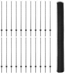 vidaXL Φράχτης με Στήλες. Γκρι 1.4 x 50 m Ατσάλι