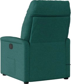 vidaXL Πολυθρόνα Μασάζ Ανακλινόμενη Σκούρο Πράσινο Υφασμάτινη