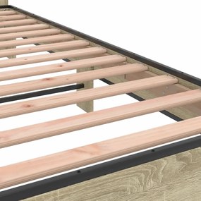 vidaXL Πλαίσιο Κρεβατιού Sonoma Δρυς 150x200 εκ. Επεξ. Ξύλο &amp; Μέταλλο