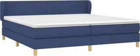 vidaXL Κρεβάτι Boxspring με Στρώμα Μπλε 200x200 εκ. Υφασμάτινο