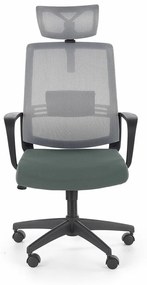 Καρέκλα γραφείου Houston 498, Γκρι, 113x62x65cm, 11 kg, Με μπράτσα, Με ρόδες, Μηχανισμός καρέκλας: Κλίση | Epipla1.gr