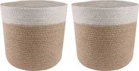 vidaXL Σετ Γλαστρών 2 pcs Φυσικό και Λευκό Ø 21 x 21 εκ
