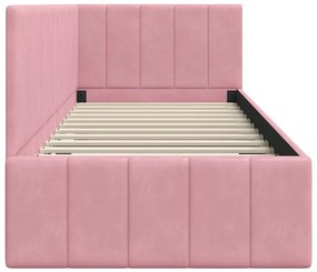 vidaXL Κρεβάτι Γωνίας με κεφαλάρι Ροζ 80 x 200 cm Βελούδο