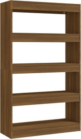 vidaXL Βιβλιοθήκη/Διαχωρ. Χώρου Καφέ Δρυς 80x30x135 εκ. Επεξεργ. Ξύλο
