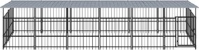 vidaXL Υπαίθριο Κλουβί Σκύλων με Οροφή από Χάλυβα 11,26 μ²
