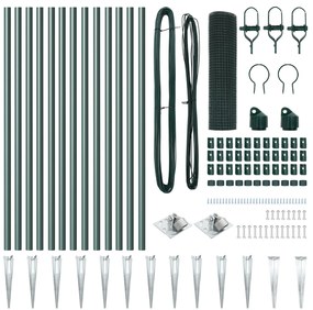 vidaXL Welded Wire Fence με 13 Αναρτήσεις Πράσινες 0.8x25 μ Χάλυβα