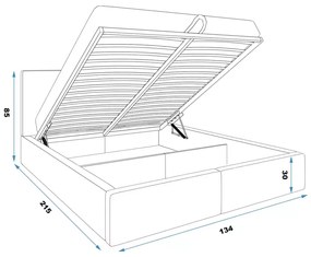 Κρεβάτι με Αποθηκευτικό χώρο Mateo Natural  120×200cm