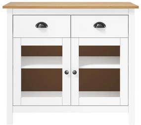 vidaXL Μπουφές Hill Λευκός 90x40x80 εκ. από Μασίφ Ξύλο Πεύκου